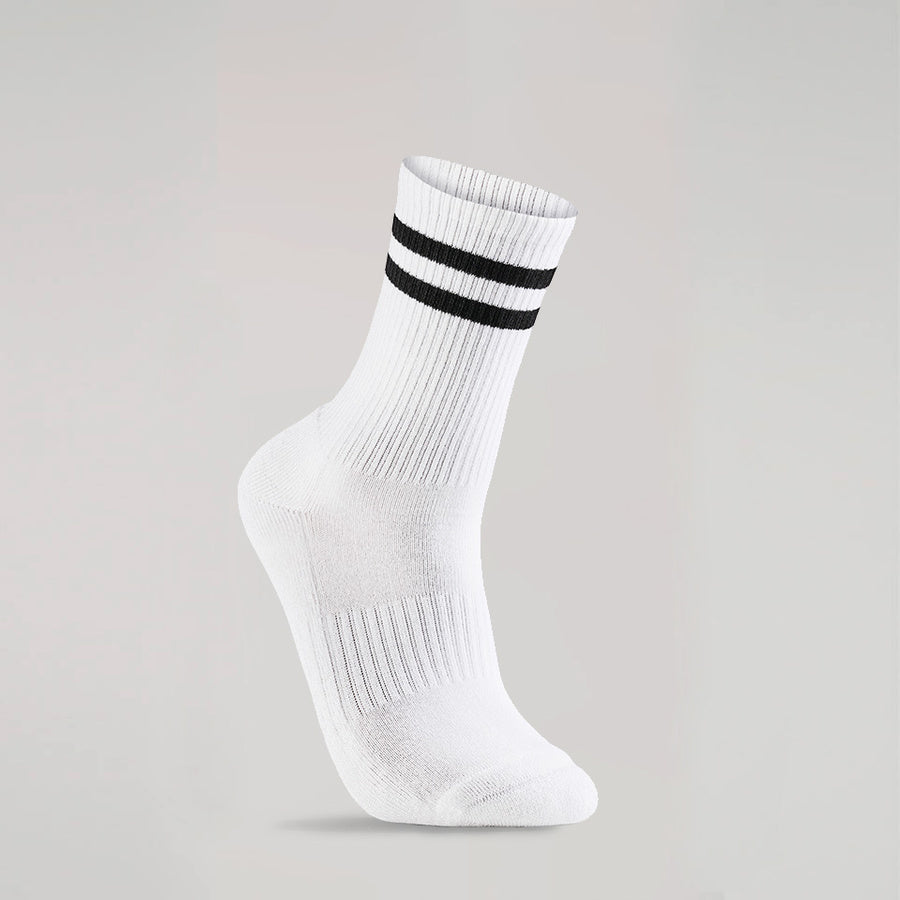 Bambusa Tennissokker 3 par, onesize, hvit m/sorte striper