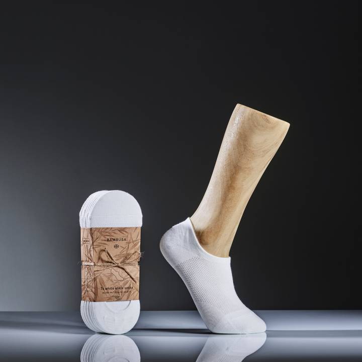 Bambusa Ankelsokker 7 par, onesize, hvit