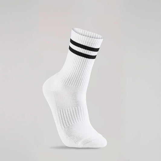 Bambusa Tennissokker 3 par, onesize, hvit m/sorte striper